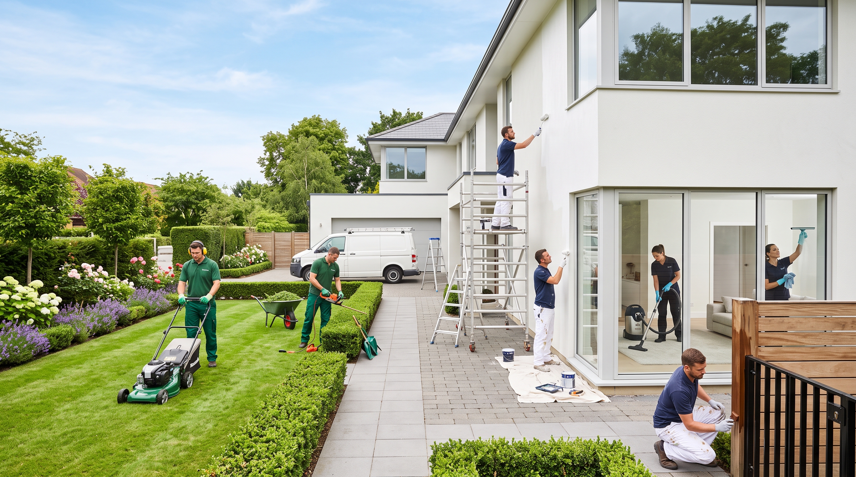 Cleaning, painting and gardening services